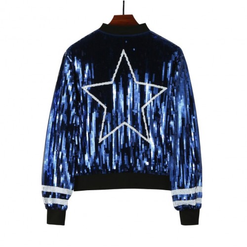 Fashionable sequin baseball jersey Free Shipping 