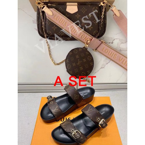 A set sandals slipper woman shoes and bag free shipping