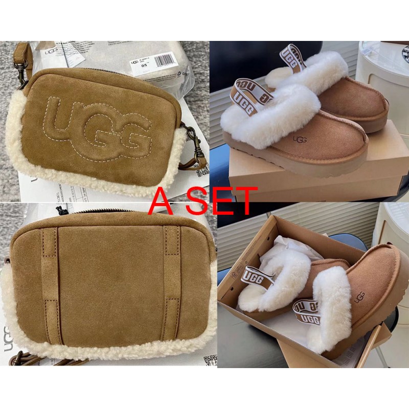 Dropshipping 1 set winter slipper and shoulder bag for women free shipping