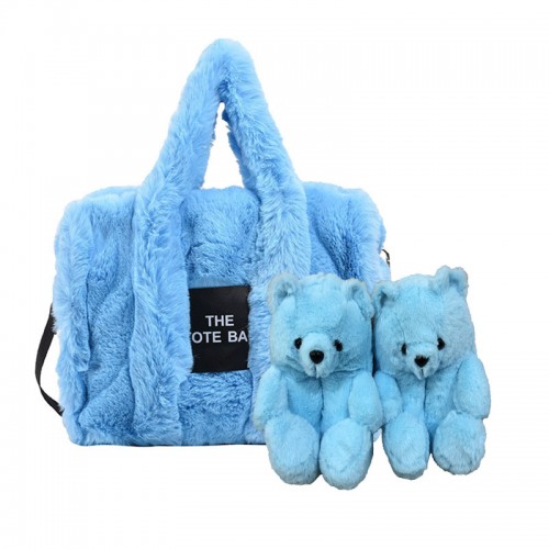 A Set Bear House Shoes and Plush Tote bag 