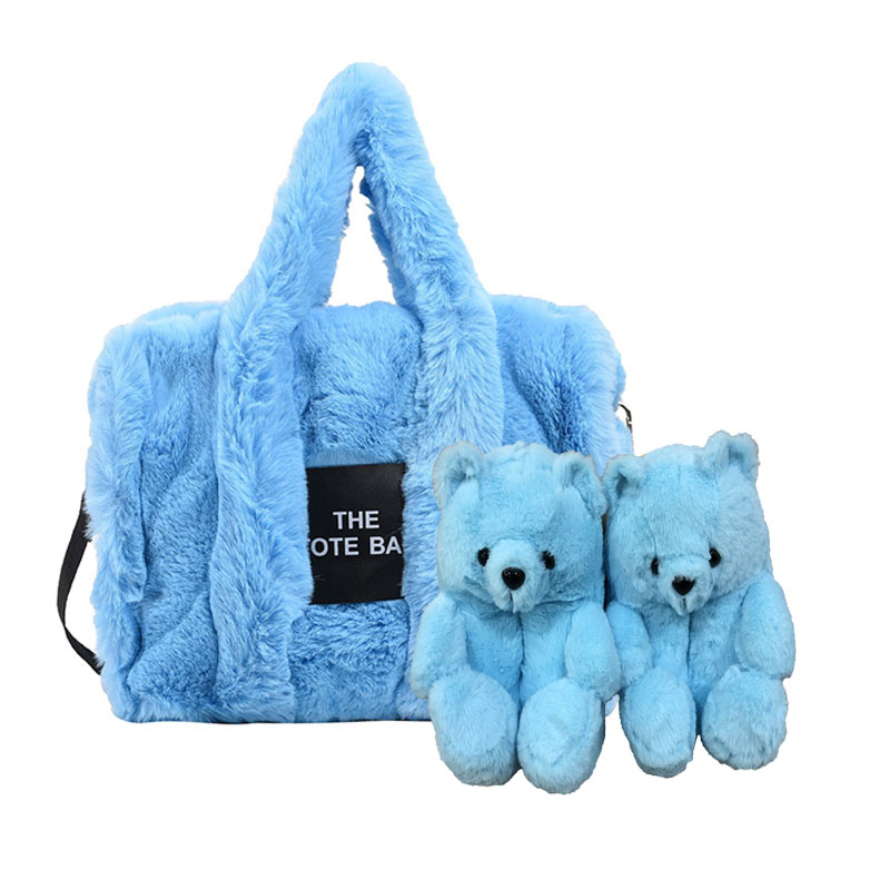 A Set Bear House Shoes and Plush Tote bag 