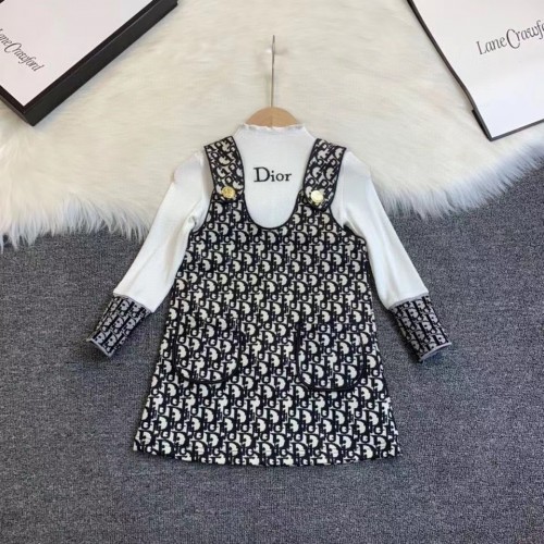 Wholesale children's long sleeved skirt sets  without tag Free shipping Size:2T-12T 