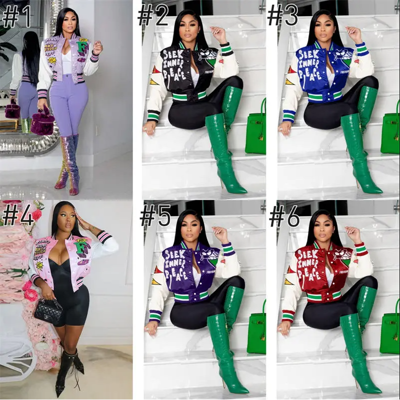 Thread fashion women's top baseball jacket free shipping 