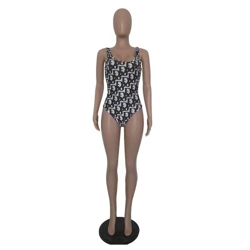 Printed, printed, and dyed base fashionable swimming suit