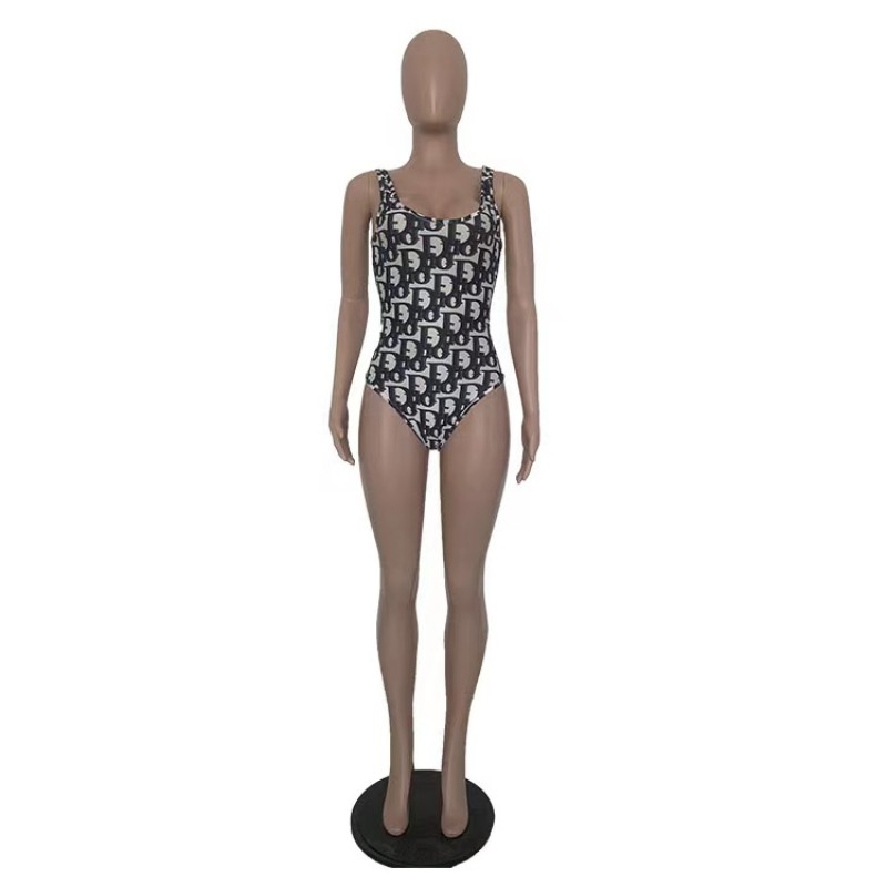 Printed, printed, and dyed base fashionable swimming suit 