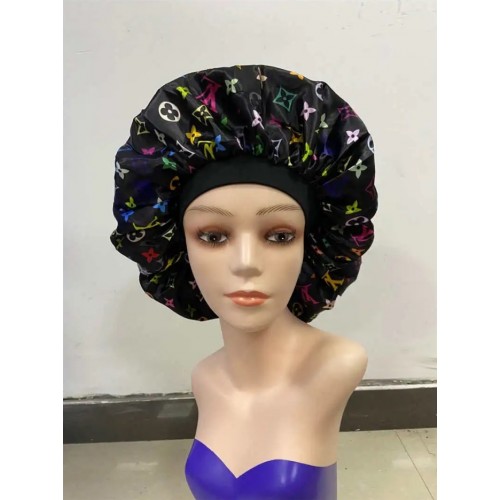 Fashion double layer Silky Bonnet Nightcap free shipping