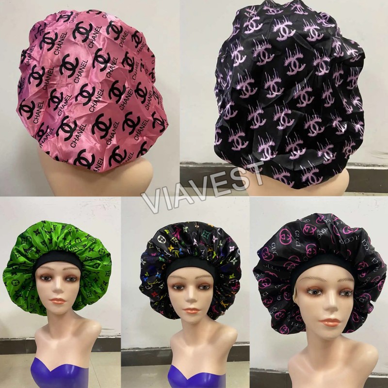 Fashion double layer Silky Bonnet Nightcap free shipping